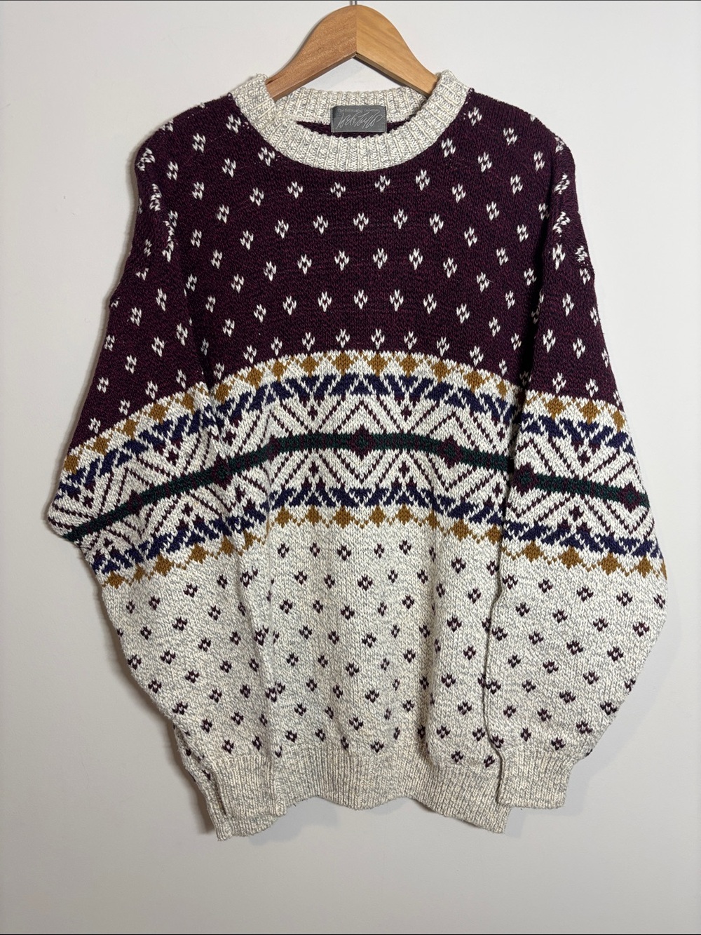 Vtg Lord & Taylor Kensington Knit Sweater Large Made in USA